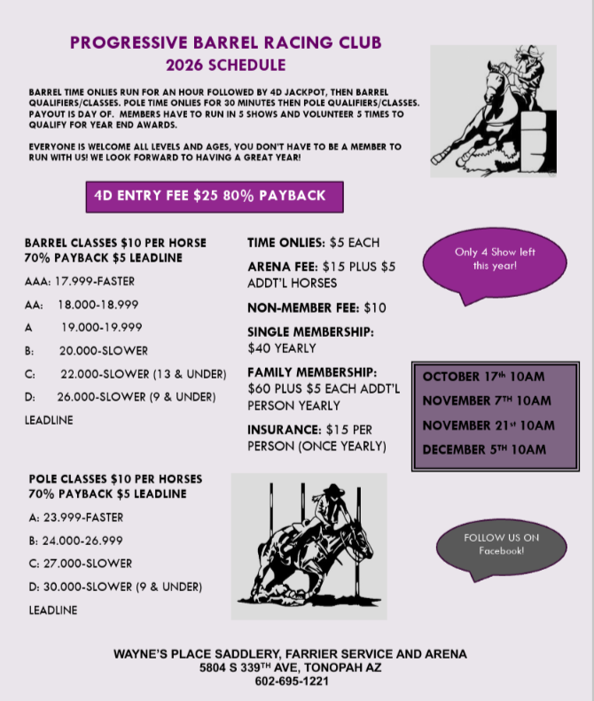 Progressive Barrel Racing Club  flyer