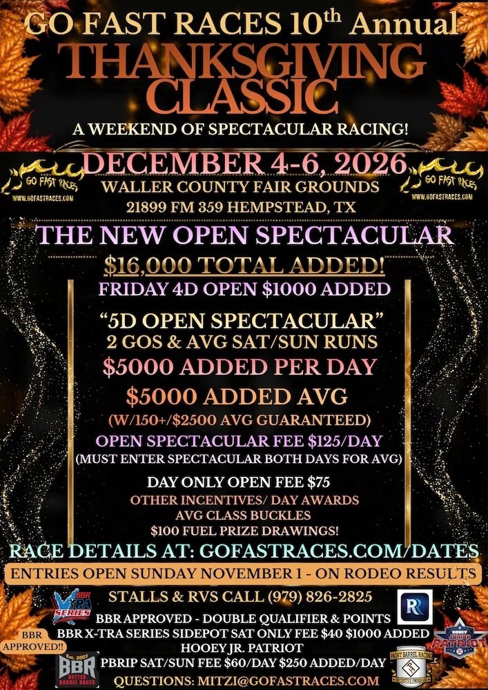 GO FAST RACES 10th Annual THANKSGIVING CLASSIC flyer