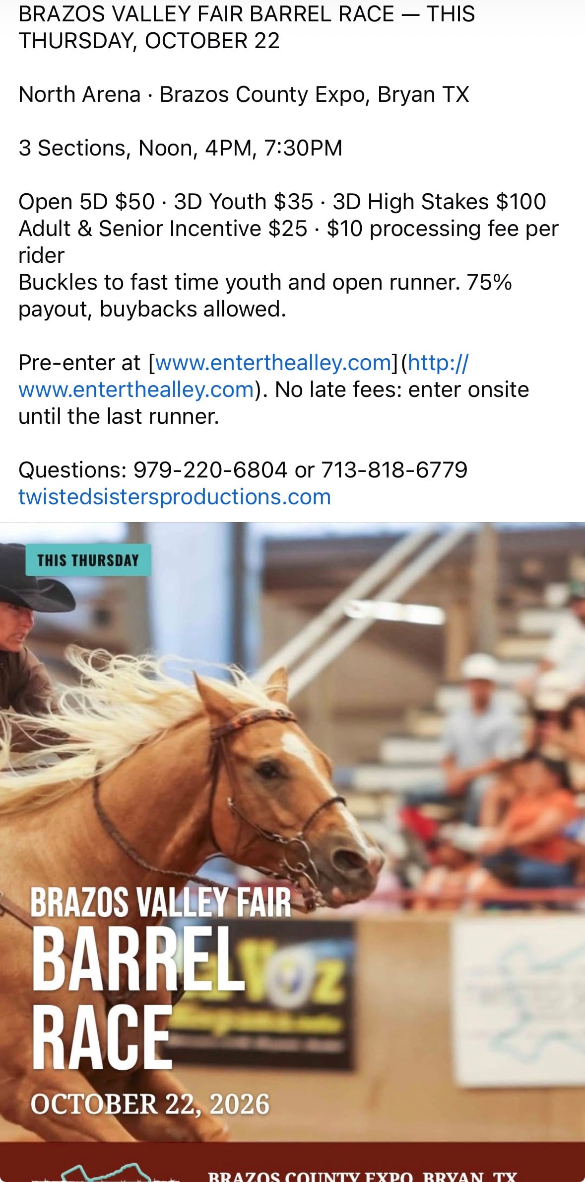 Brazos Valley Fair Barrel Race