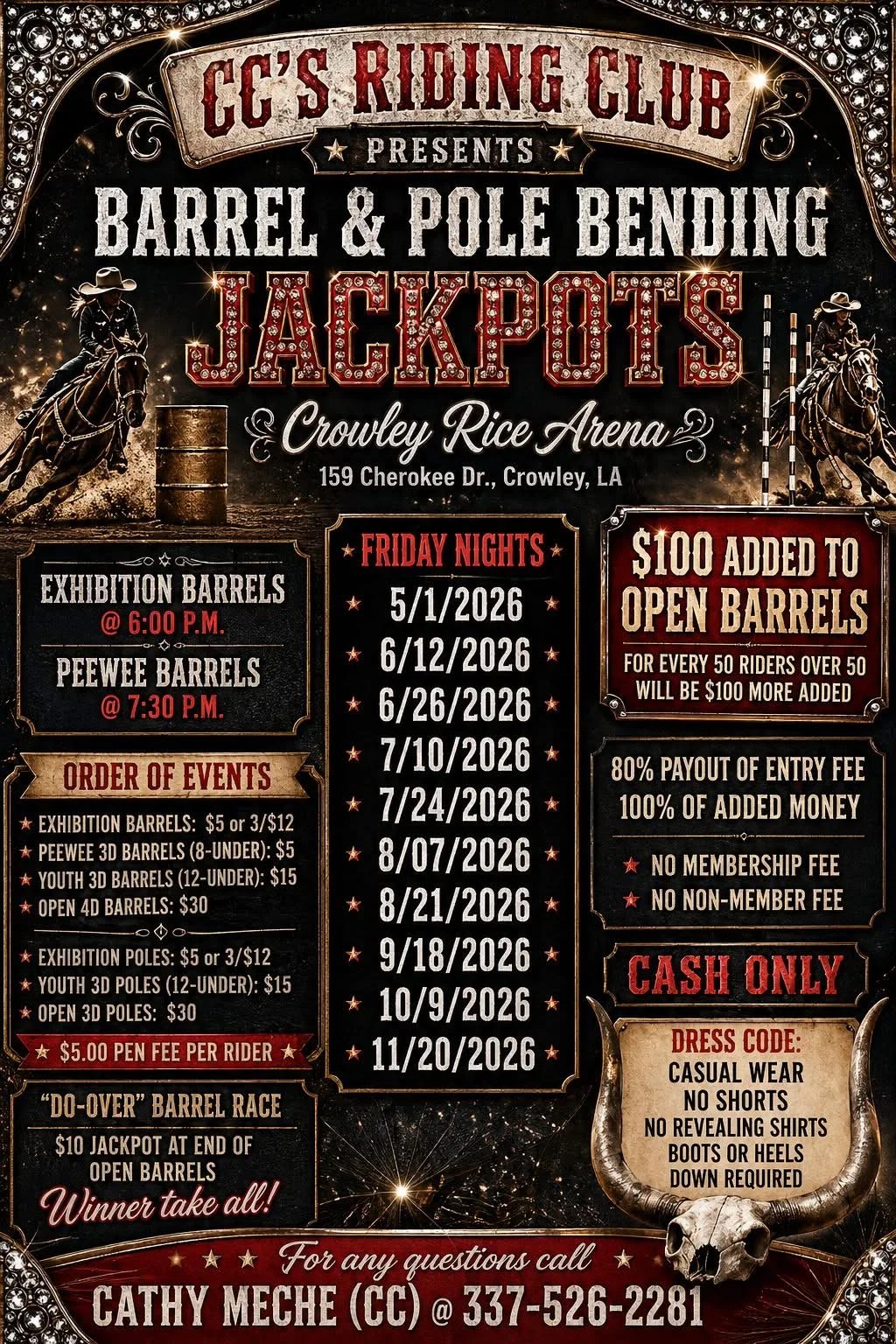 CC’s Riding Club Presents Barrel & Pole Jackpots