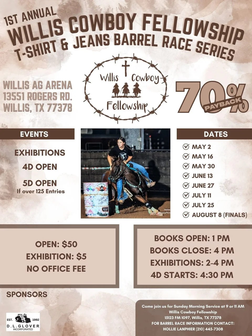 1st Annual Willis Cowboy Fellowship T-Shirt and Jeans Barrel Race Series