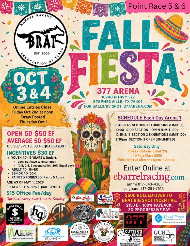 BRAT Fall Fiesta Point Race 5 & 6 flyer