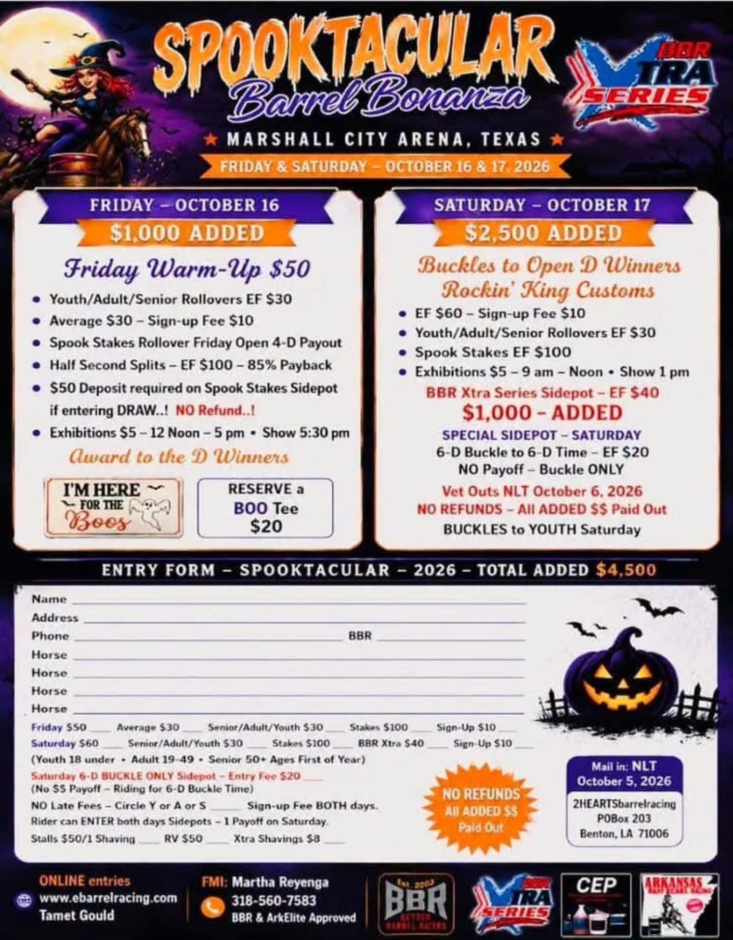 2hearts barrel racing Spooktacular flyer