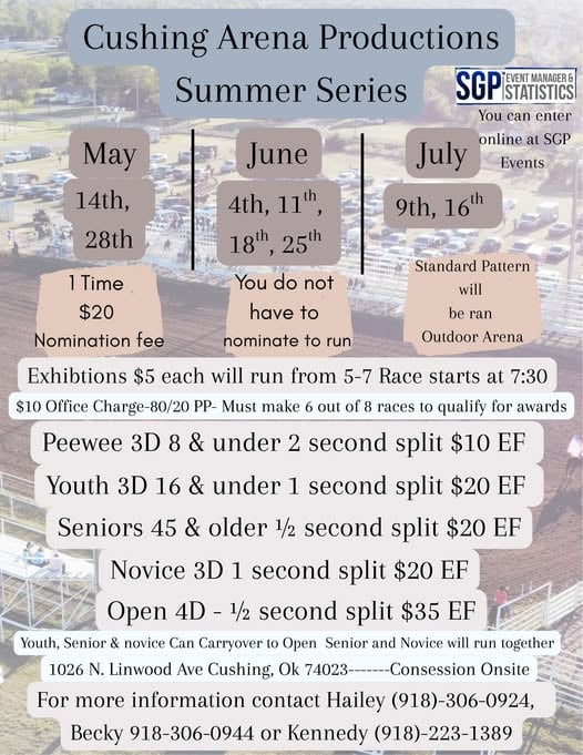 Cushing Arena Productions Summer Series