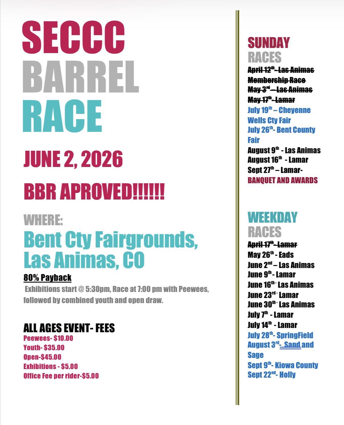 SECC 2026 Barrel Races flyer
