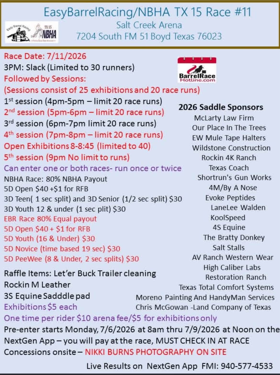 EasyBarrelRacing/NBHA TX 15 Series