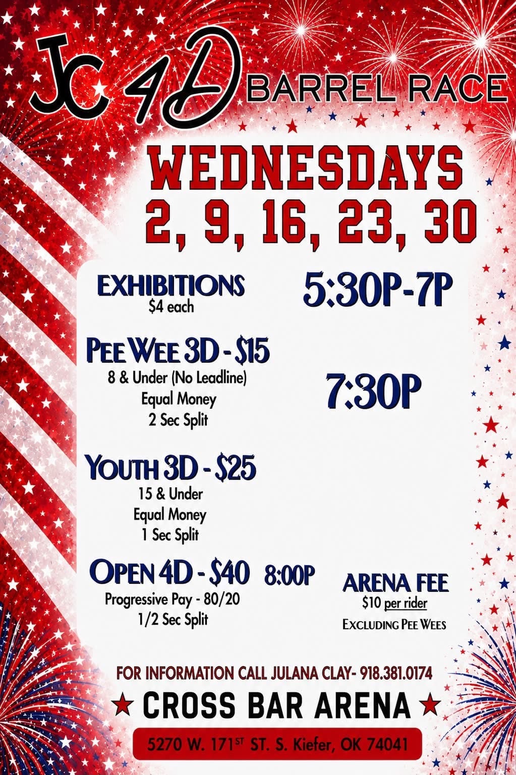 JC 4D Wednesday Barrel Race flyer