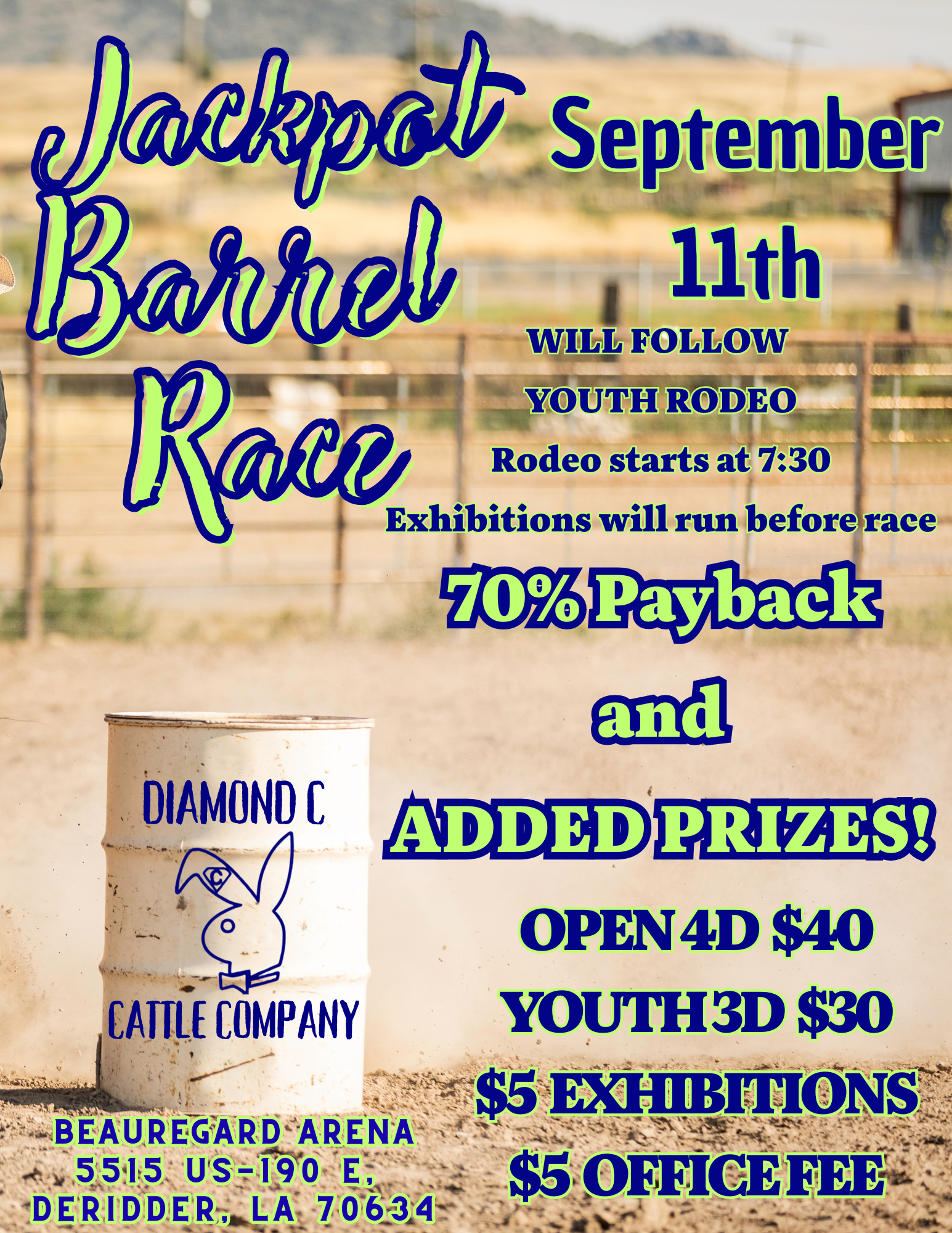 Diamond C Jackpot Barrel Race flyer