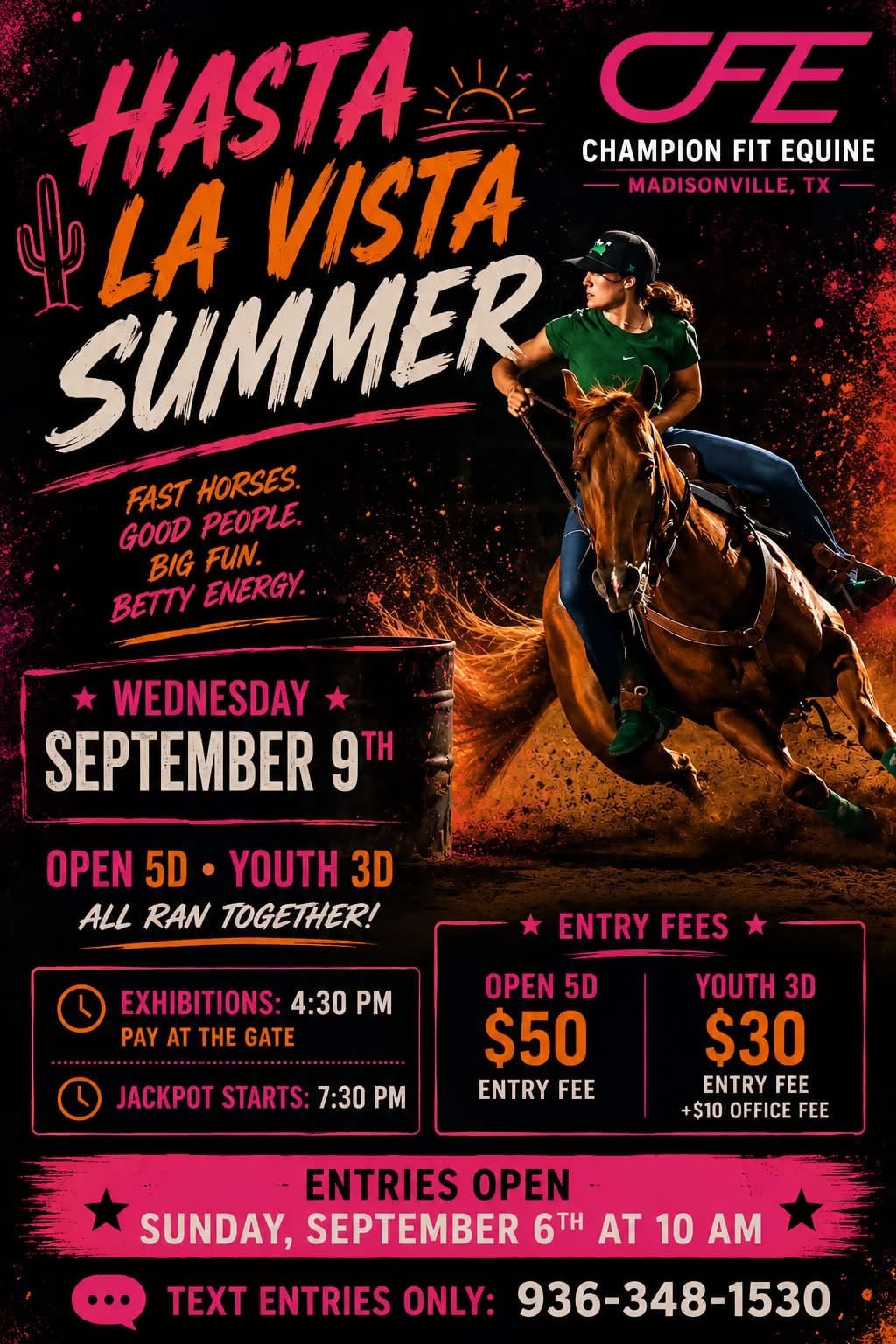 HASTA LA VISTA SUMMER BARREL RACE flyer