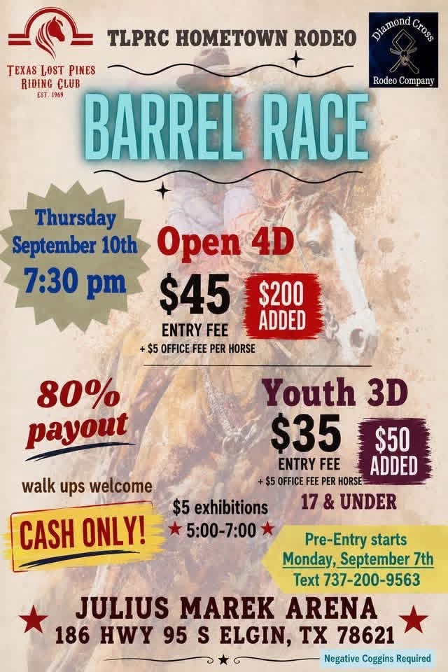 TLPRC Rodeo Barrel Race flyer