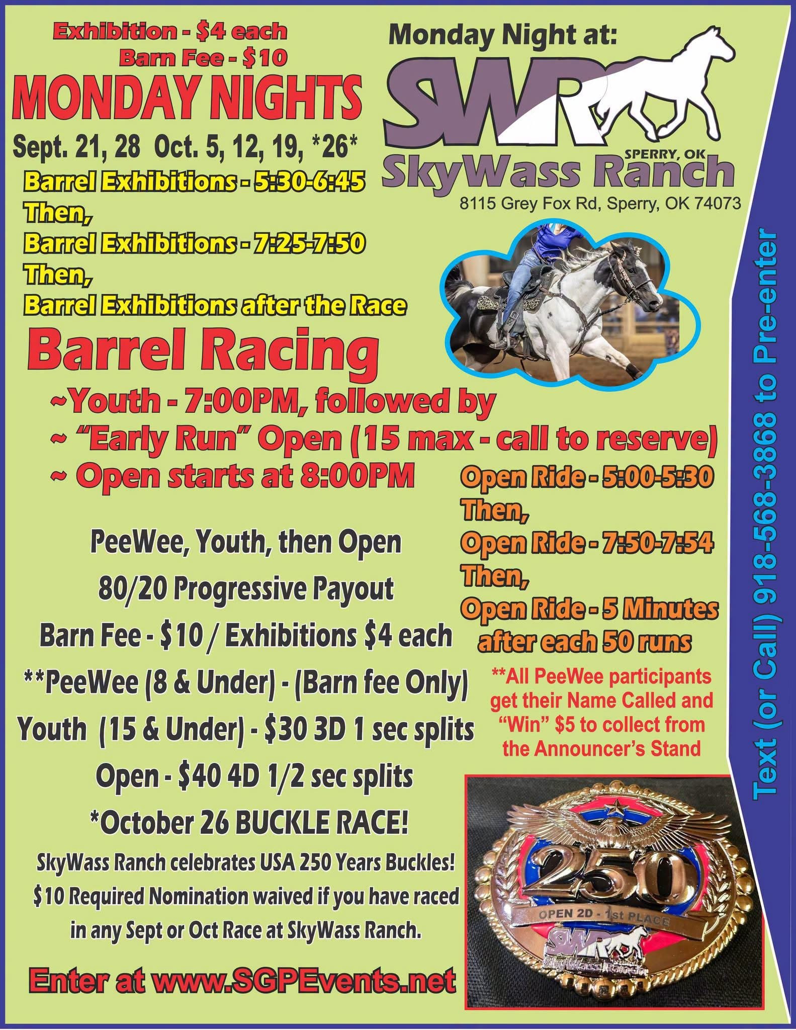 Sky Wass Ranch Monday Night Series