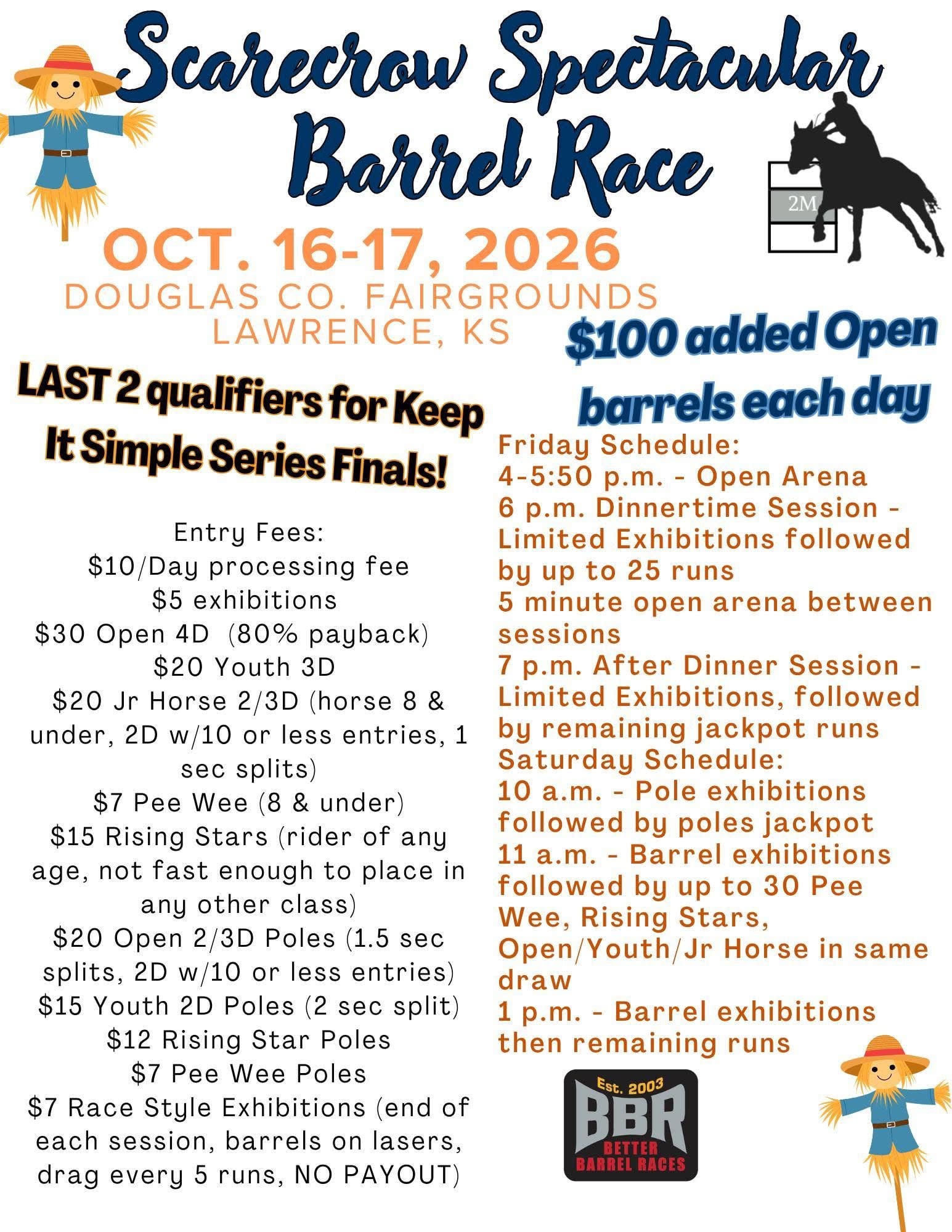 Scarecrow Spectacular Barrel Race flyer