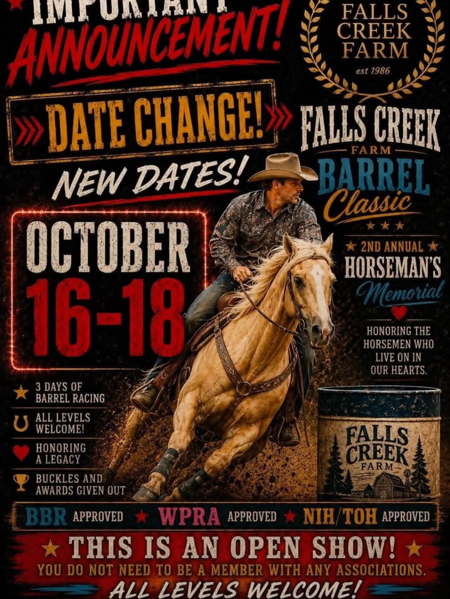 Falls Creek Farm Barrel Classic flyer