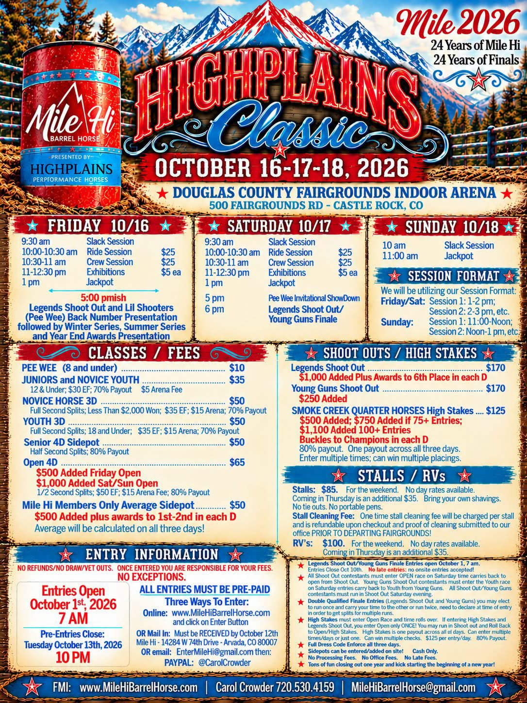 MILE HI BARREL HORSES HIGHPLAINS CLASSIC flyer