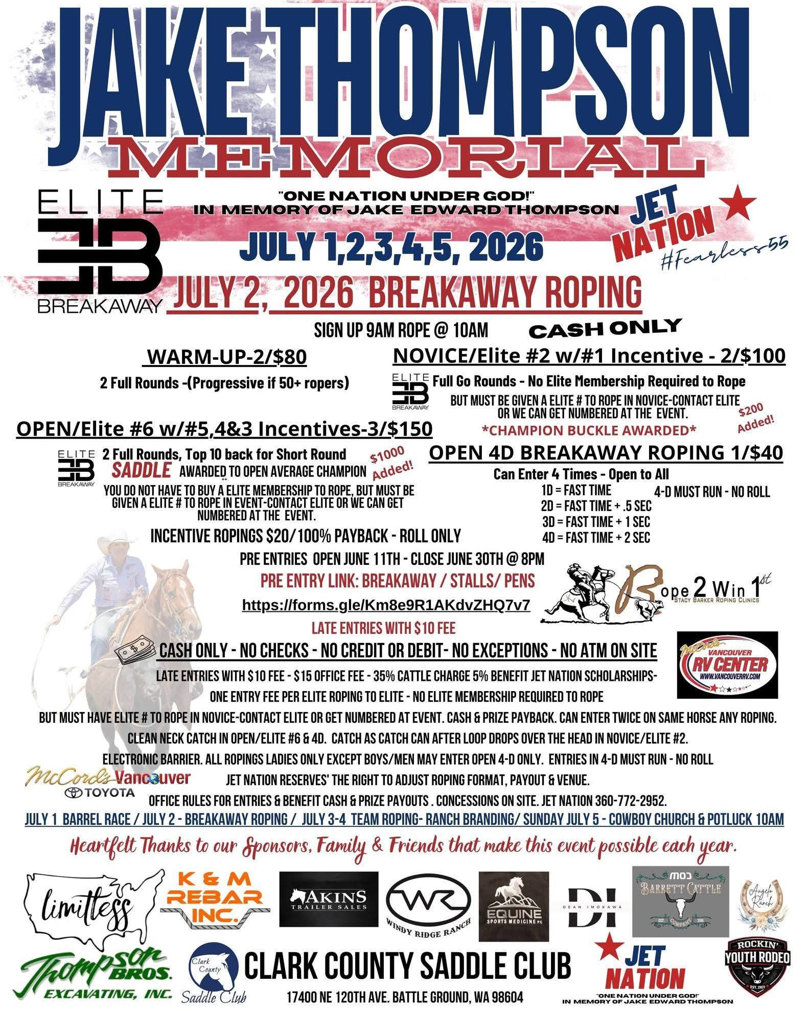 Jake Thompson Memorial Barrel Race