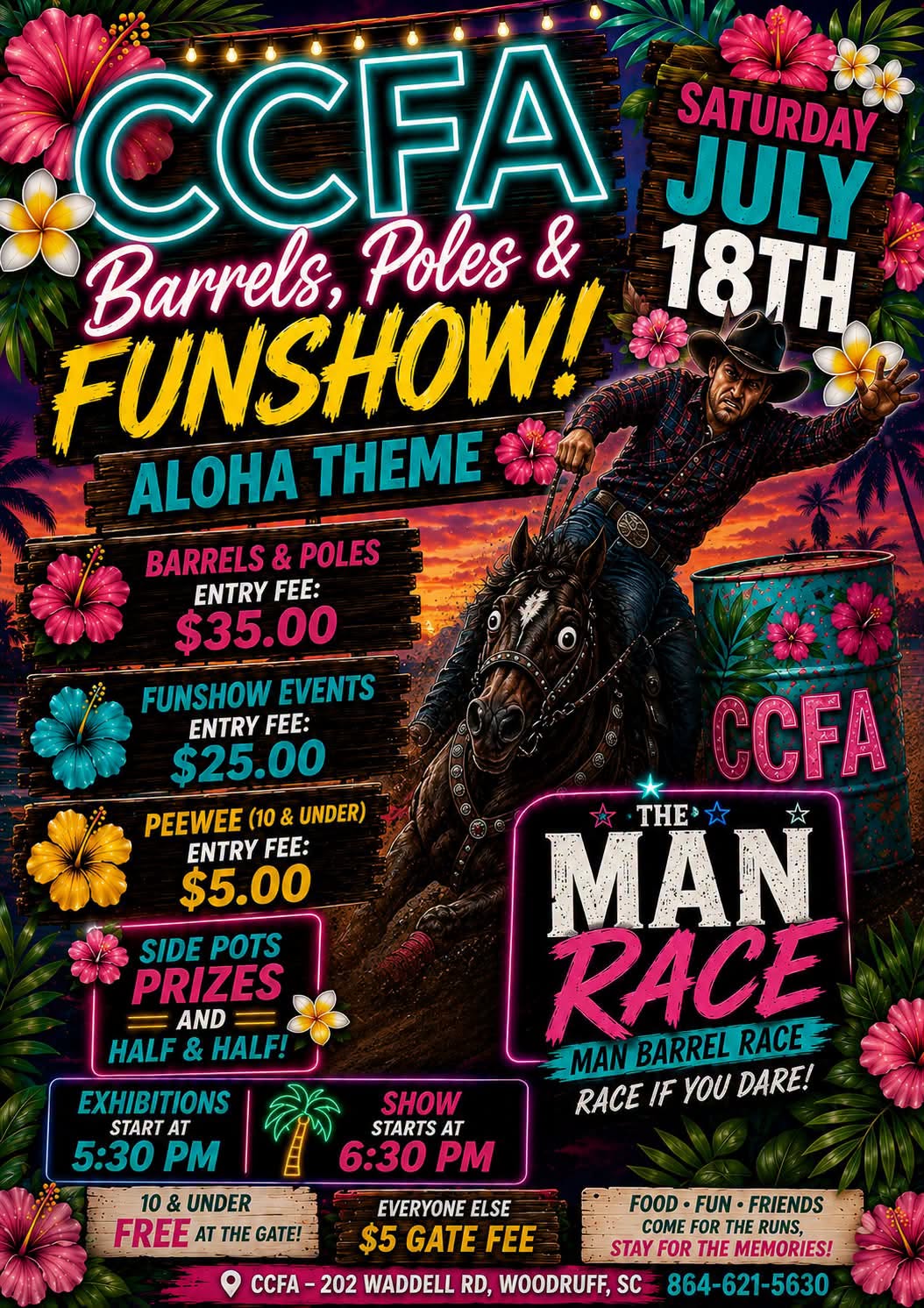 July 18th,2026, 2026 Barrels Jackpot , Pole Bending and Fun Show