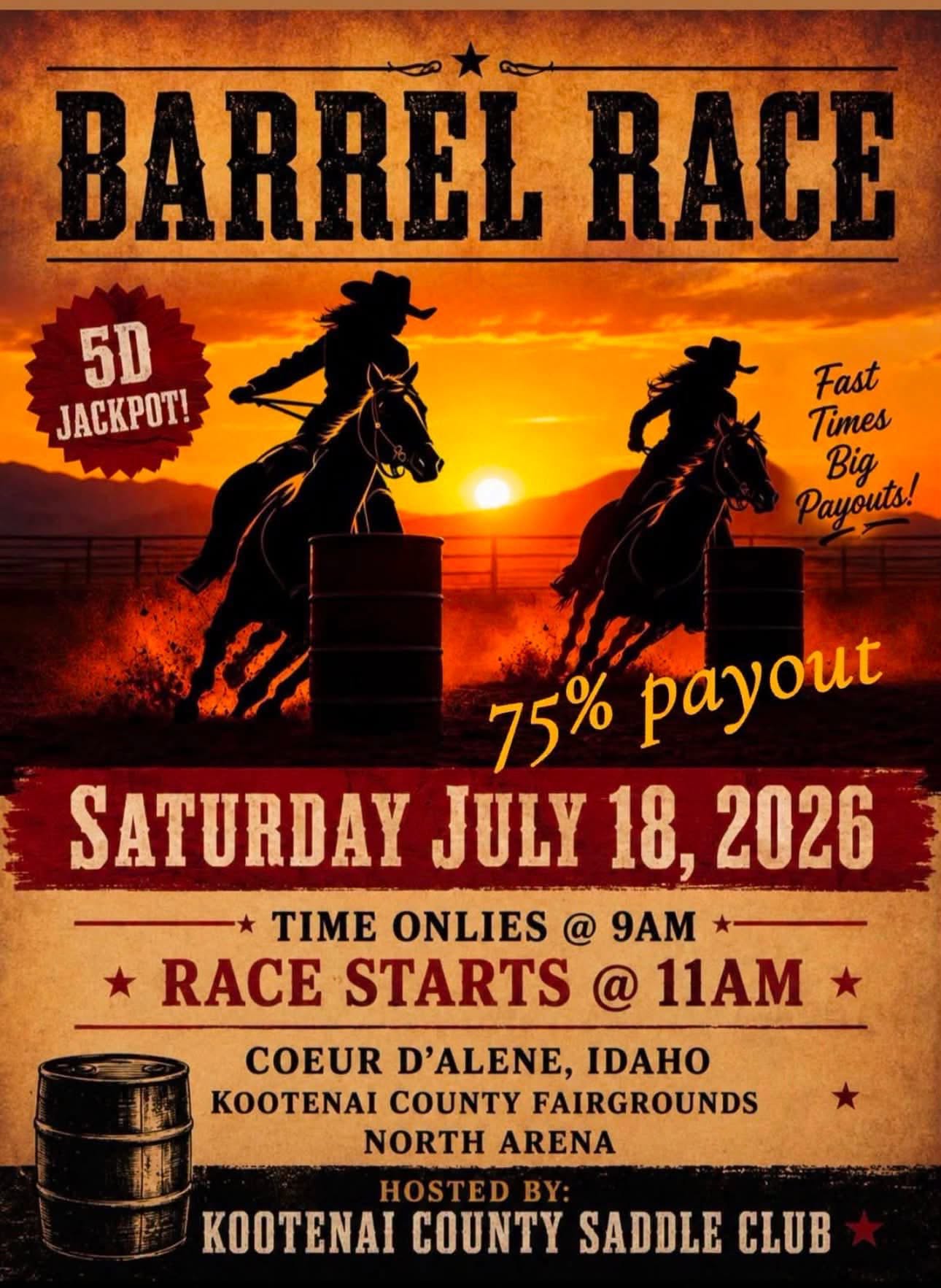 Kootenai County Saddle Club Barrel Race