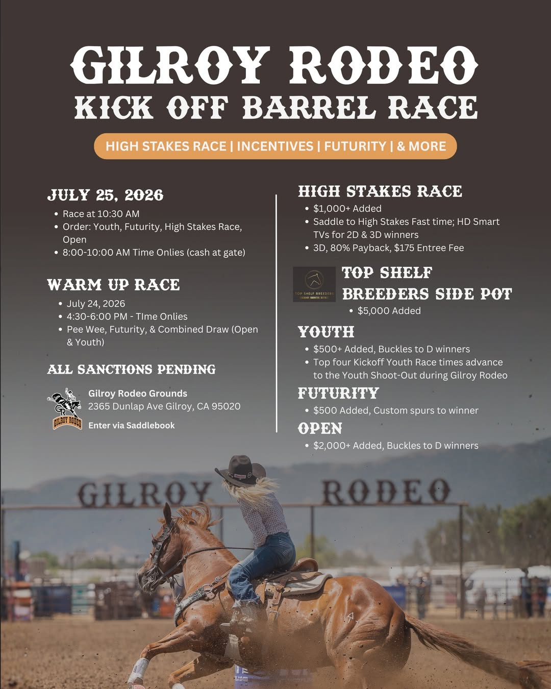 Gilroy Rodeo Kick-Off Barrel Race 2026