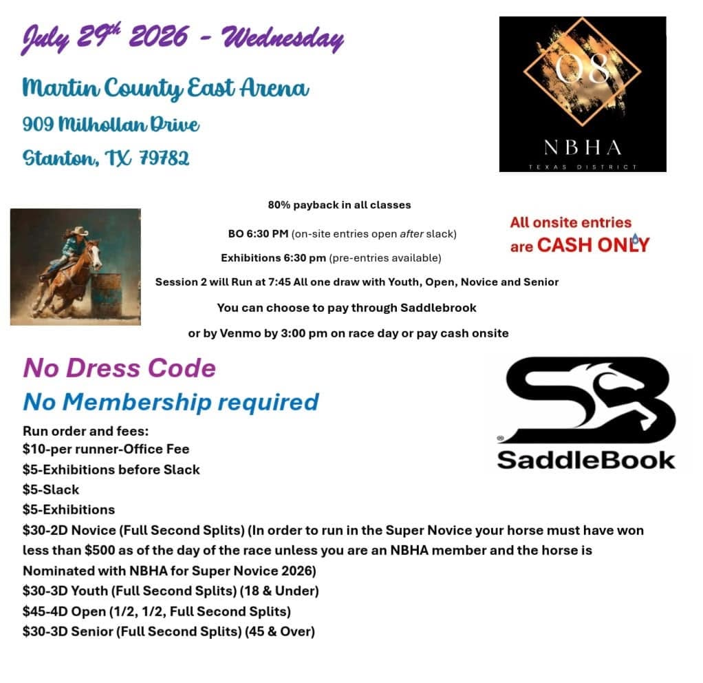 Wednesday 7/29/26 Martin County East Arena NO SLACK