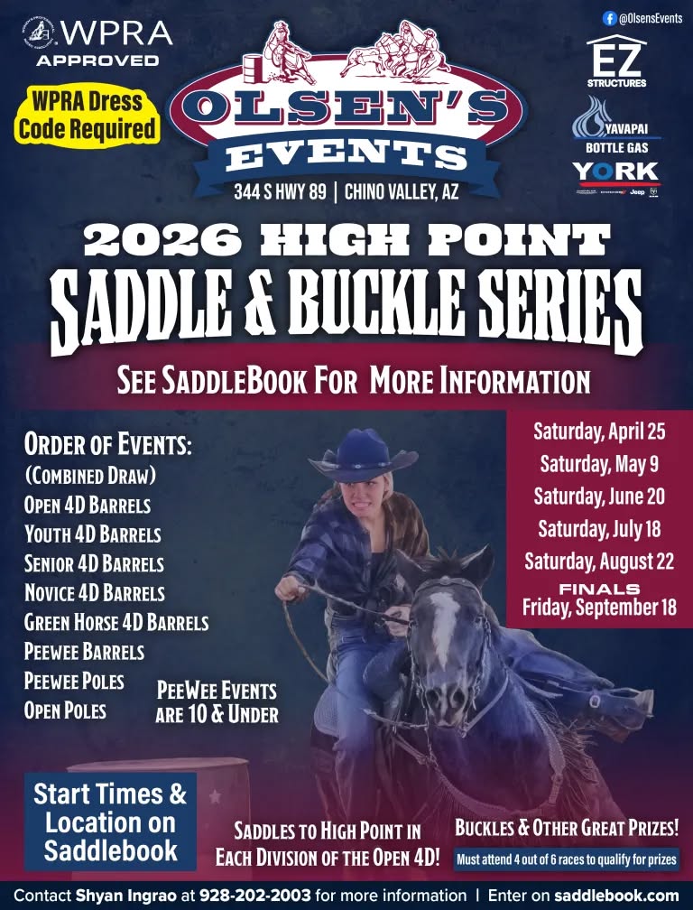 OLSEN'S EVENTS 2026 HIGH POINT SADDLE/BUCKLE SERIES RACE 4
