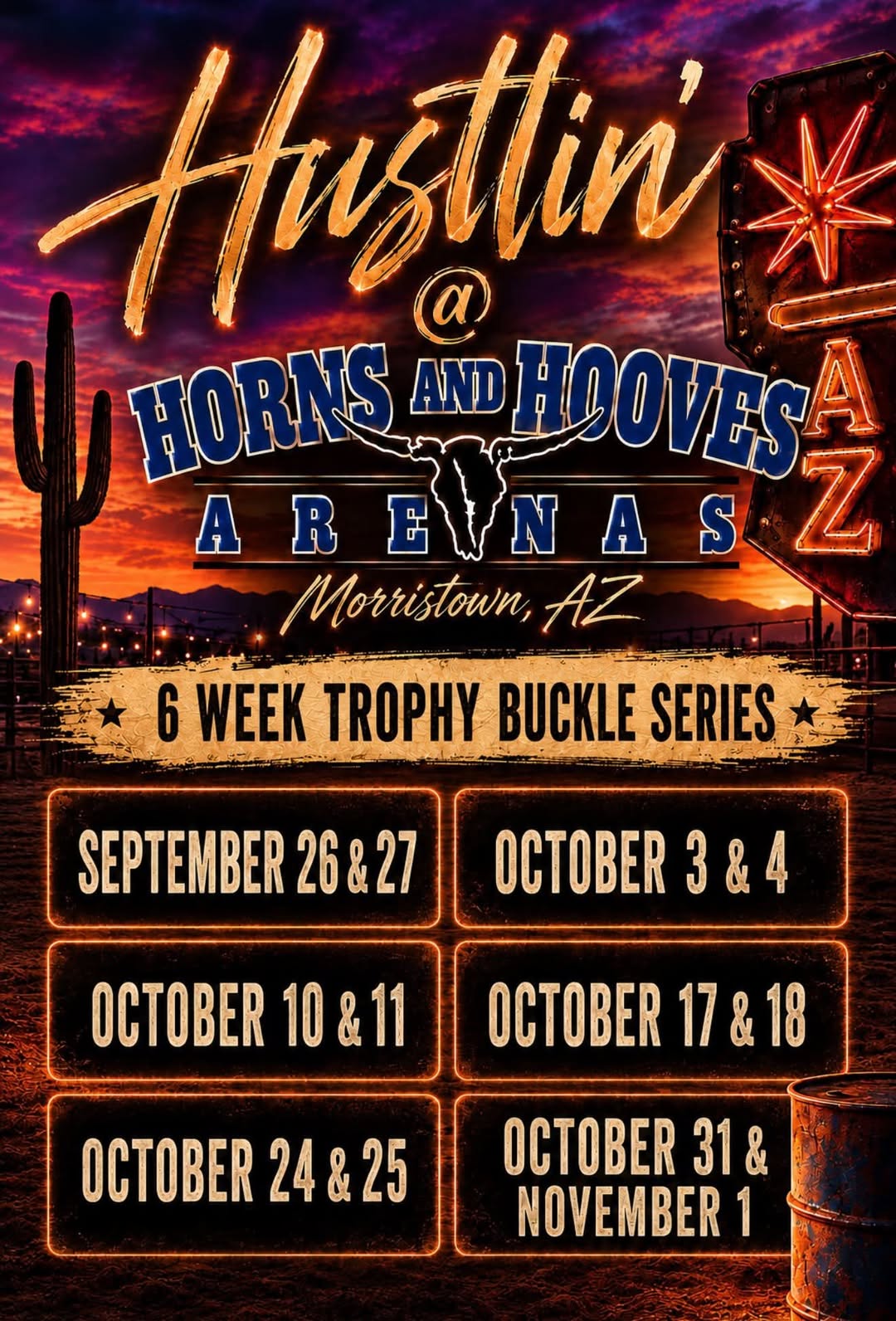 HUSTLIN @ Horns & Hooves flyer