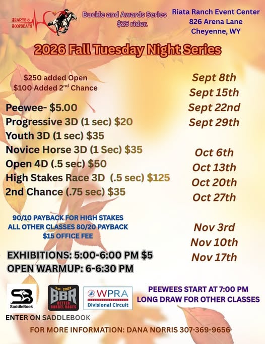 Tuesday Night Fall Barrel Series  flyer