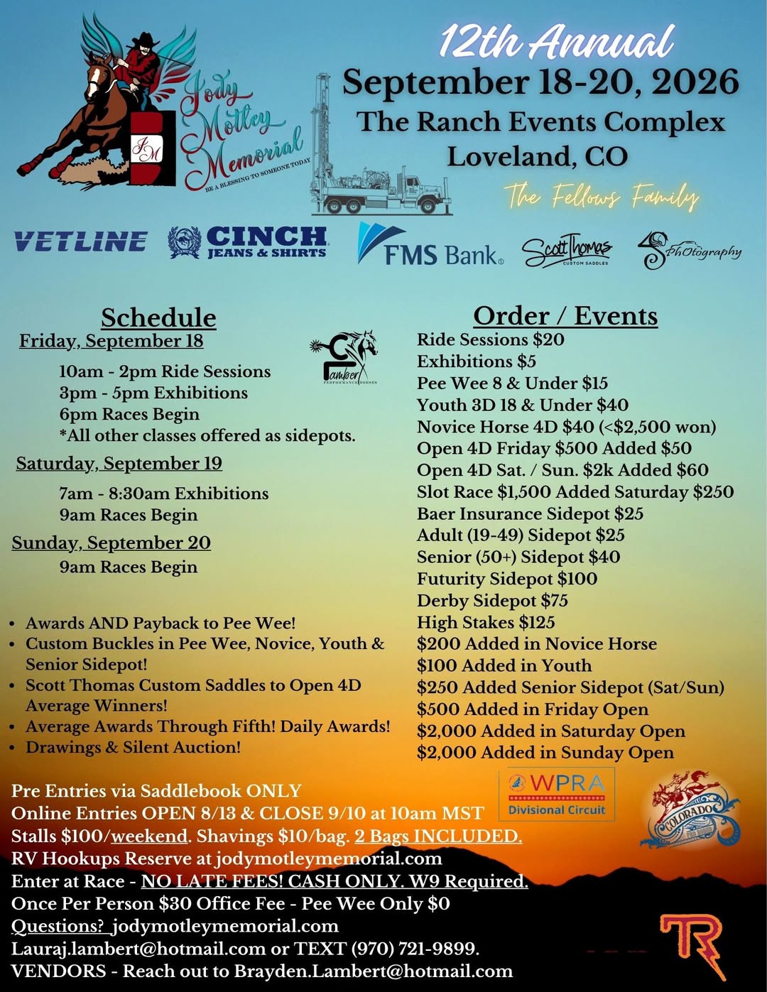 2026 Jody Motley Memorial Barrel Race flyer