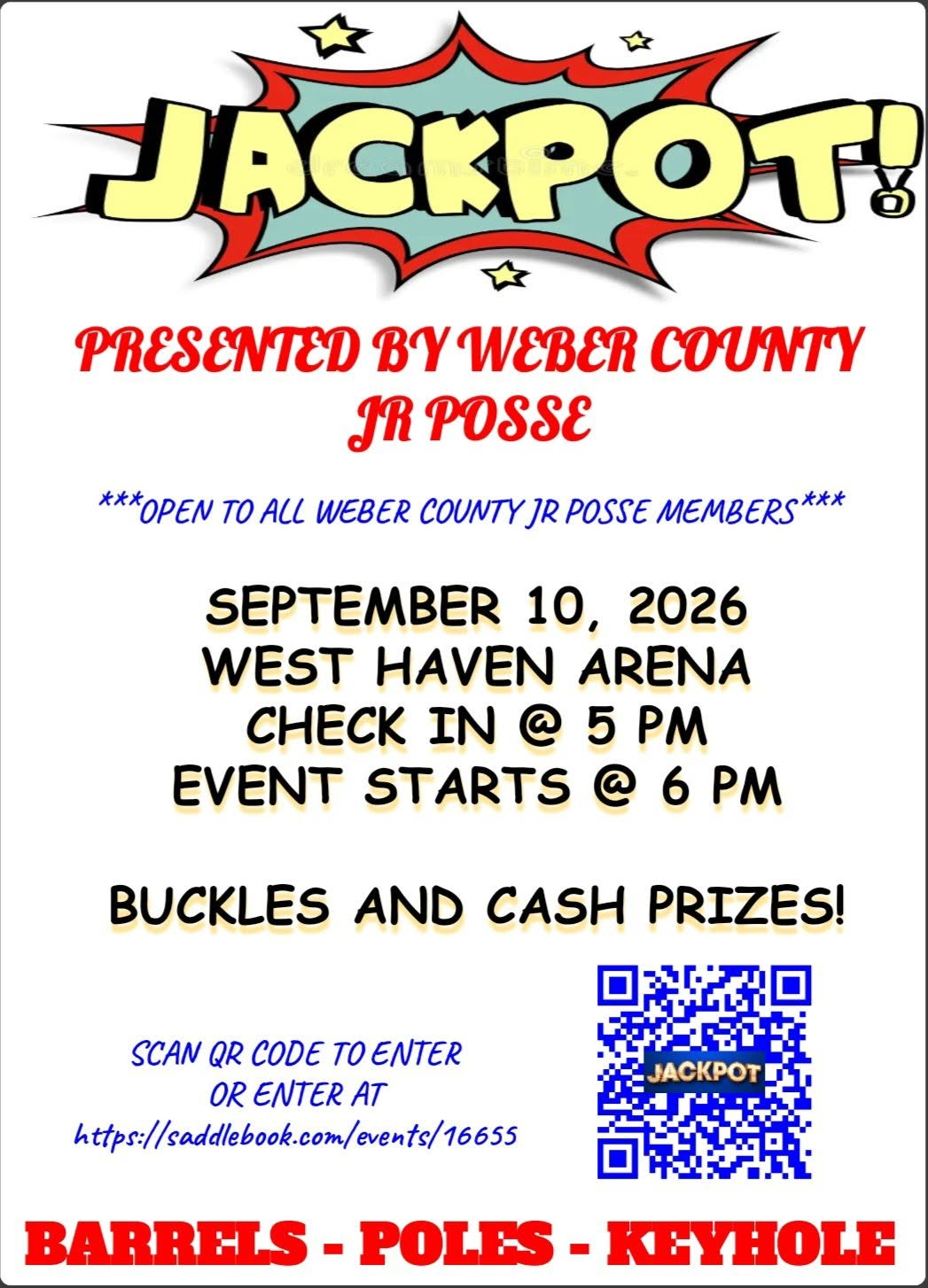 Weber County Jr Posse Jackpot flyer