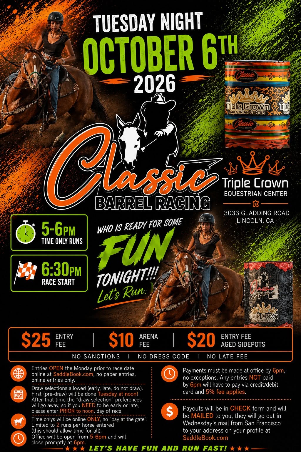 Tuesday Night Barrel Racing flyer