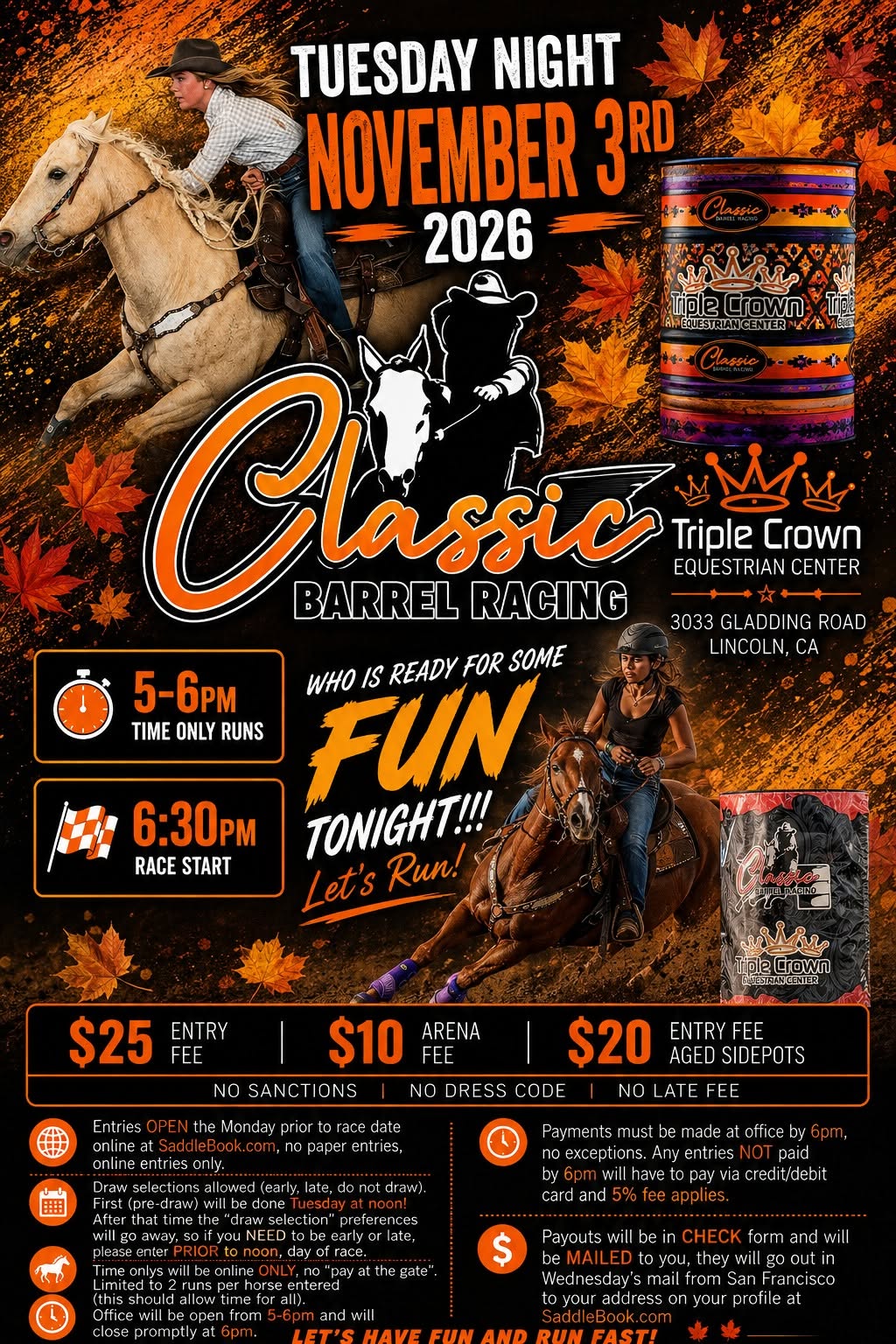 Tuesday Night Barrel Racing flyer