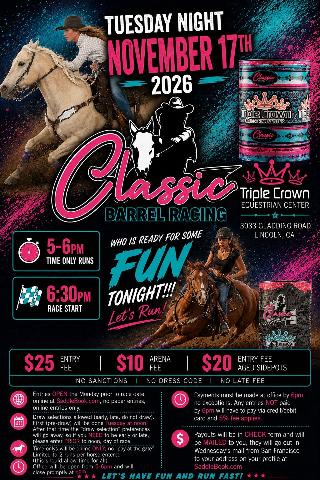Tuesday Night Barrel Racing flyer