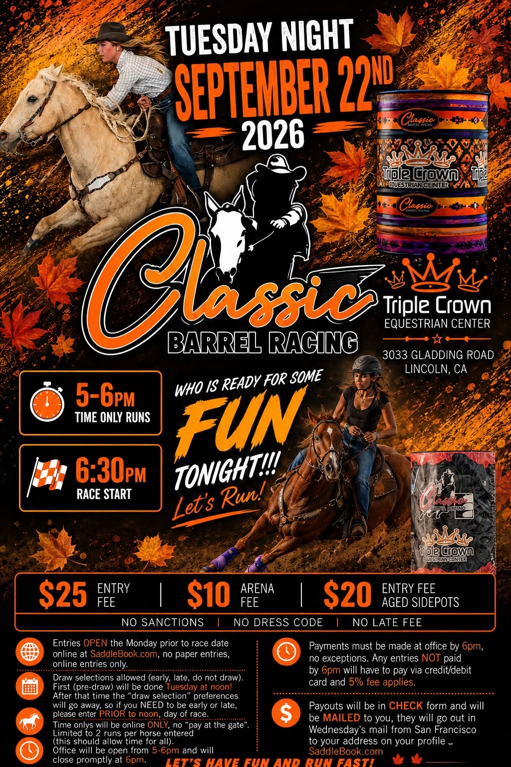 Tuesday Night Barrel Racing flyer