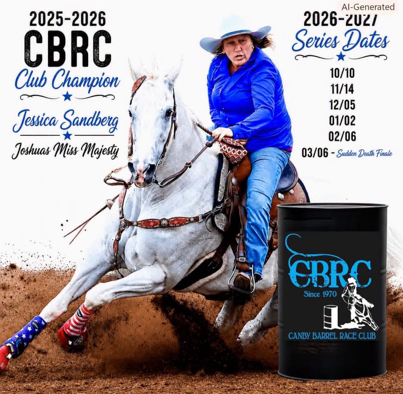 October 10th Canby Barrel Race Club Sudden Death Series flyer in Canby, OR