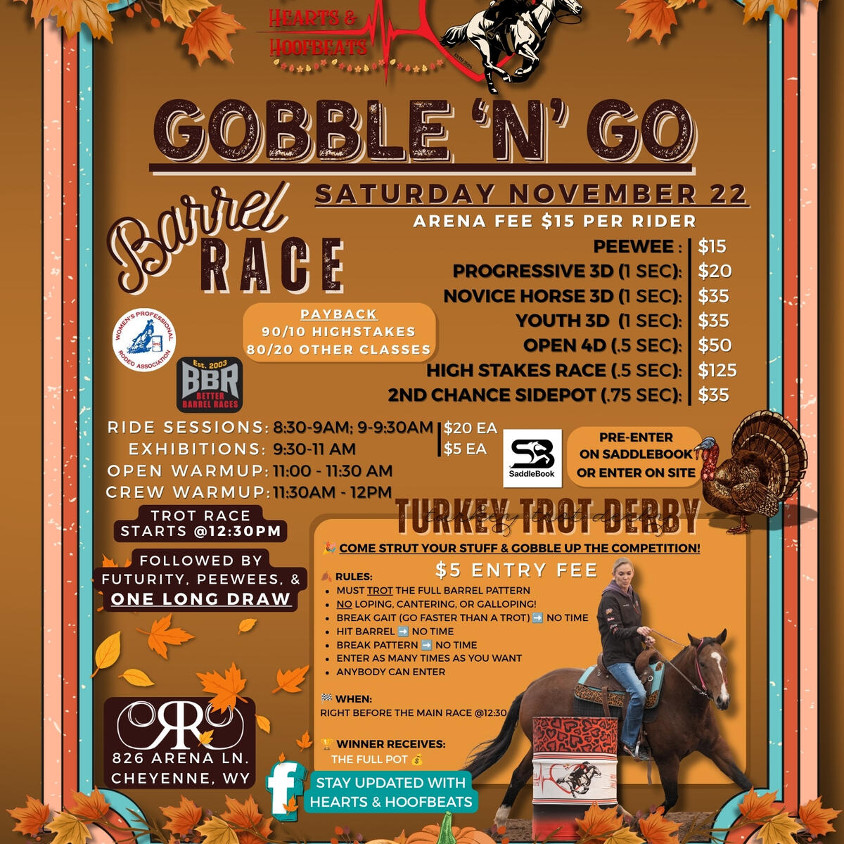 Gobble N Go Barrel Race flyer