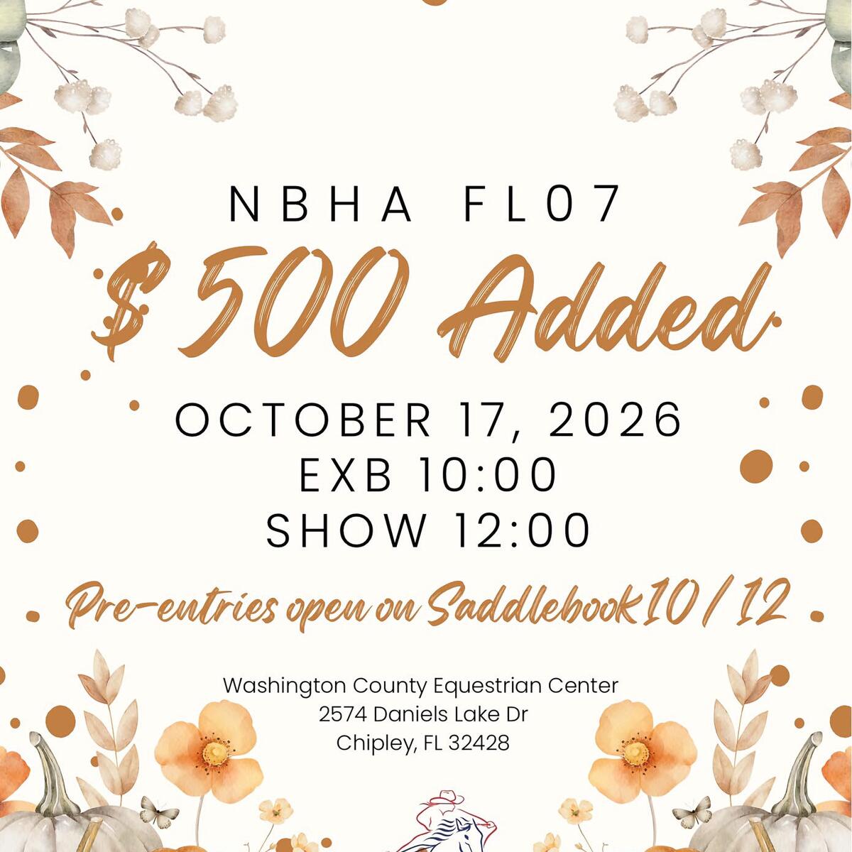 NBHA FL07 Chipley Jackpot flyer