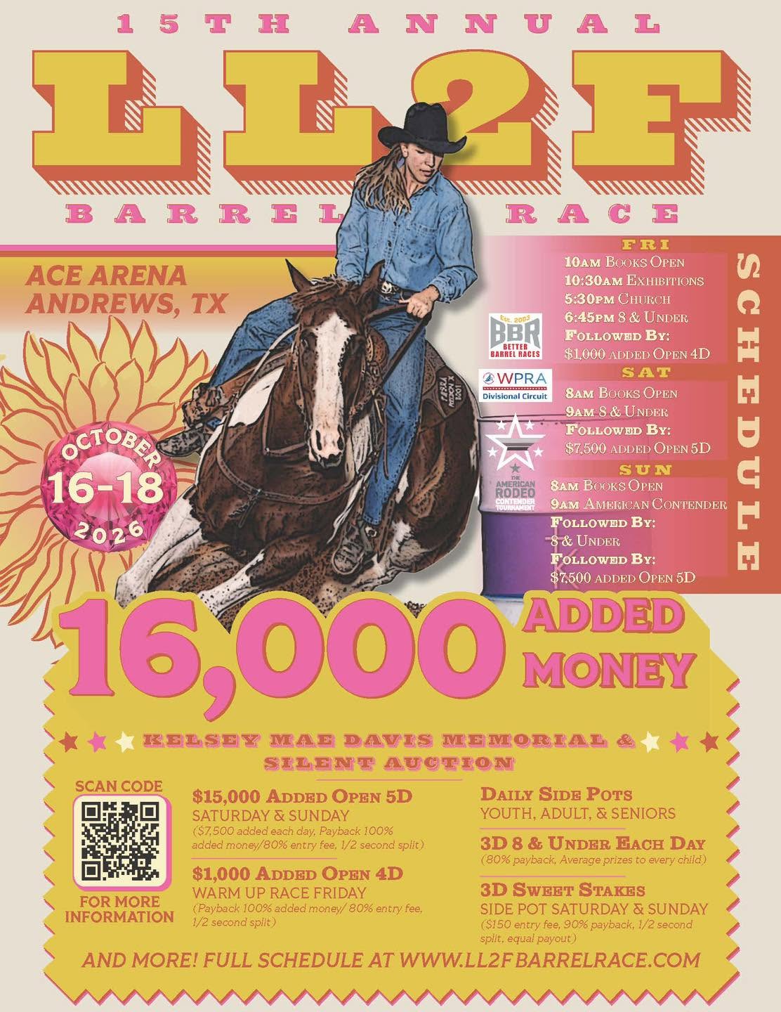 15th Annual Live Life 2 The Fullest Barrel Race flyer