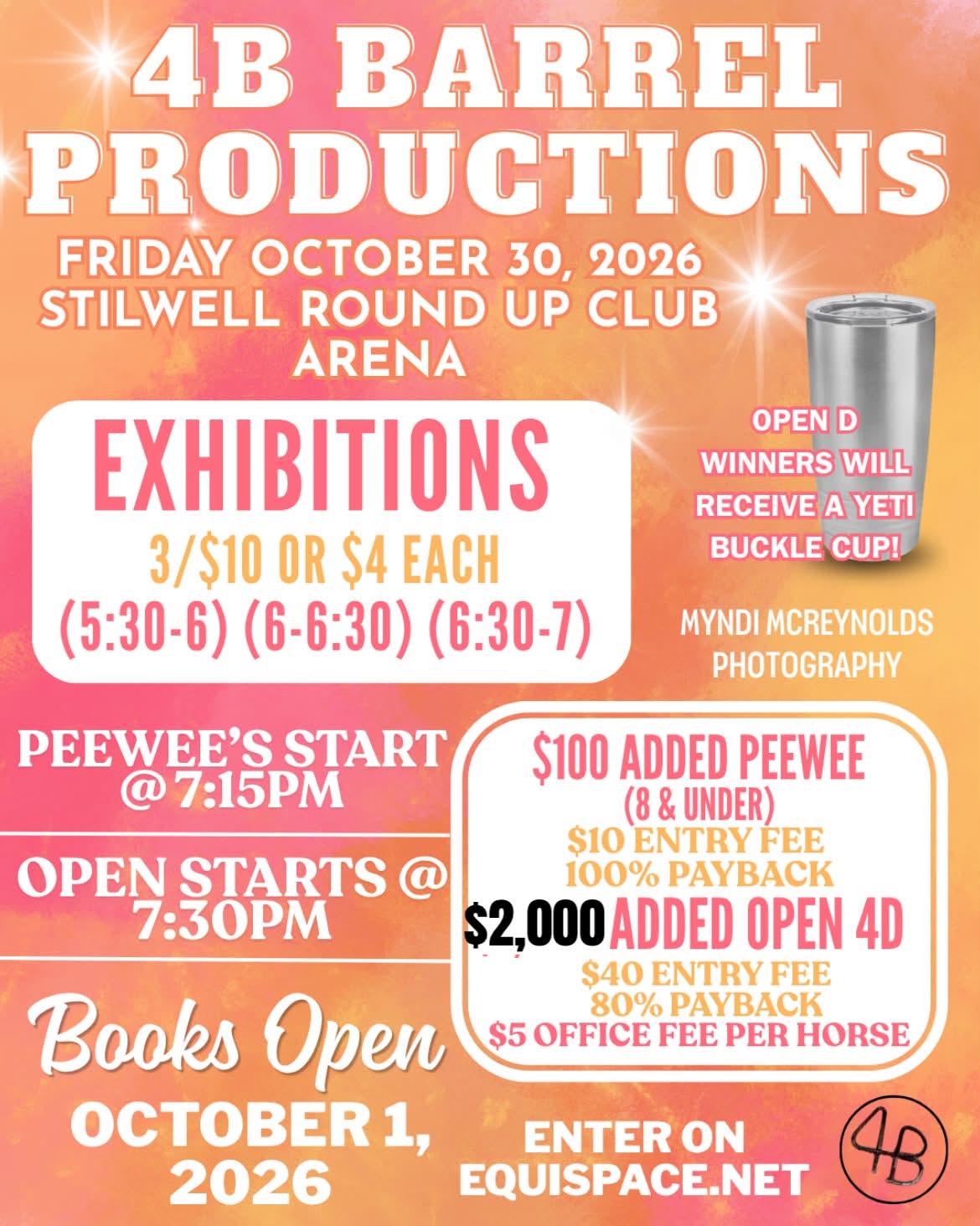 Friday Night Open 4D Barrel Race $500 added money